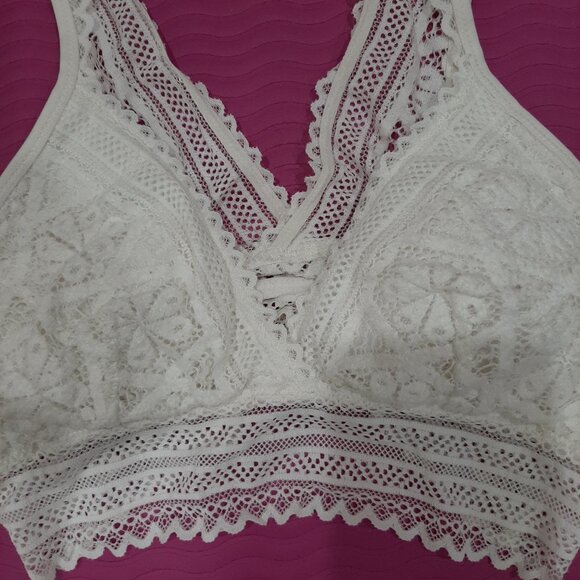 Boho crochet lace feminine bra top longline bralette - Picture 4 of 10